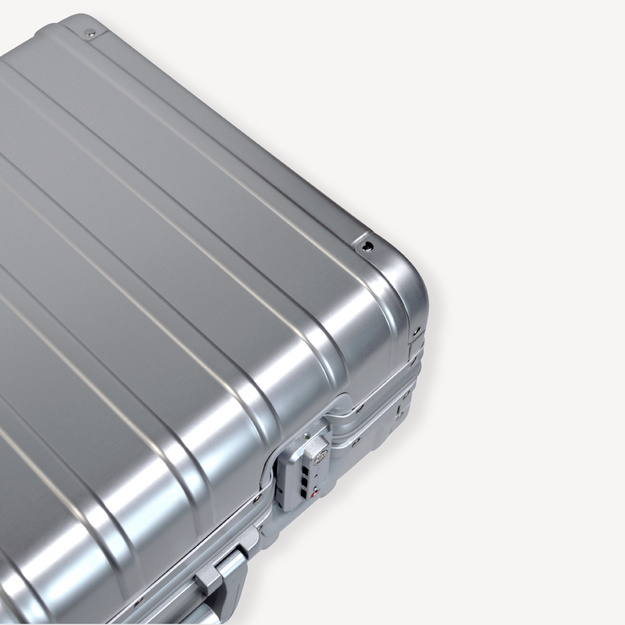 Silver aluminum suitcase on sale
